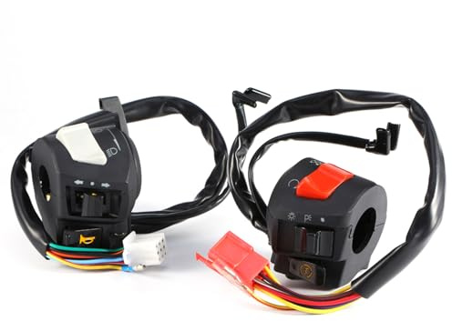 EVGATSAUTO Blinkerschalter Lenkerschalter 12V für Motorrad 7/8 Lenkerdurchmesser Motorstopp Gefahrenschalter Scheinwerfer EIN/AUS Blinkerumschalter und so weiter