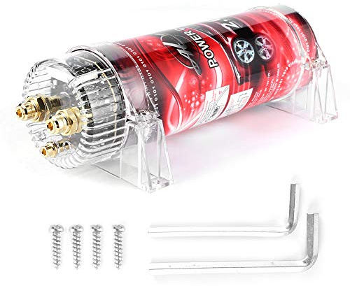 Kondensator Car Audio, 2 Car Audio Leistungskondensator Verstärker Spannungsregler Rote LED 10-16 V DC