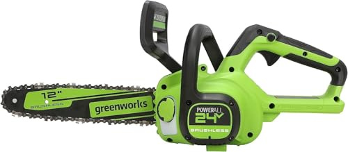 Greenworks 24V 12 Brushless Cordless Compact Chainsaw (Great for Storm Clean-Up, Pruning, and Firewood / 125+ Compatible Tools), Tool Only