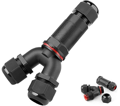 Boîte de Jonction Étanche en Forme de Y, Connecteur de Câble 3 Voies en Nylon Ip68, Connecteur de Câble Extérieur, Noir, pour Câble 8mm-16mm