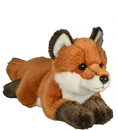 Uni-Toys - Volpe rossa, sdraiata - 24 cm (lunghezza) - volpe, animali della foresta - peluche