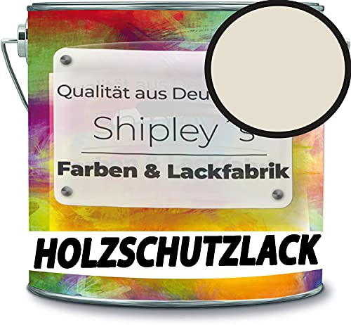 Holzschutzlack Holzlack Holzlasur wetterbeständiger Langzeitschutz Wetterschutzfarbe Holzschutzfarbe RAL 1013 Perlweiß // Shipley's Farben & Lackfabrik