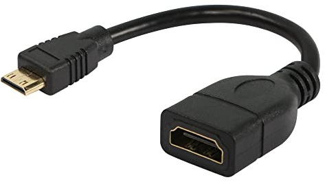 RIIEYOCA Mini Cable HDMI 15cm, Adaptador Mini HDMI Macho a HDMI Hembra, Soporte 1080P Full HD, 3D, para Tableta, Cámara, Tarjeta Gráfica, Negro (Straight)