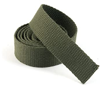 25mm 38mm Breit Baumwolle Gurtband, 5 Meter Canvas Baumwollband für Rucksäcke Nähen (38MM, Armeegrün)