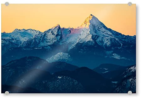 artboxONE Acrylglasbild 45x30 cm Natur Watzmann im Sonnenaufgang - Bild Salzburg Berge Deutschland
