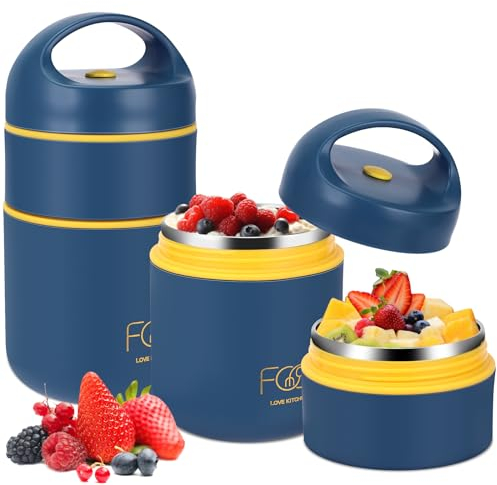Contenitore Termico Per Alimenti Caldi, Per Cereali, Tazza Da Colazione Portatile, Può Portare Zuppa, Porridge, Latte e Frutta, A Doppio Strato, A Prova di Perdite, Adatto Per Studenti e Impiegati