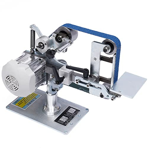 BandTellerschleifer 220V Bandschleifer Tellerschleifer Polierer Bandschleifmaschine mit Bürstenlosem Motor Brushless Motor Schleifen Zeichenmaschine mit 2 Schleifband (1X60#, 1X800#)
