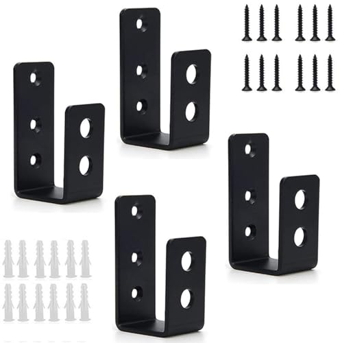 2 x 4 Tür-Barricade-Klammern, 4 Stück Verstellbare Türbarrikaden-Halterungen Türsicherung Einbruchschutz für verstärkte Türschlösser,Hausresistente Sicherheitsunterstützung,Scheune, Schuppen,Garage