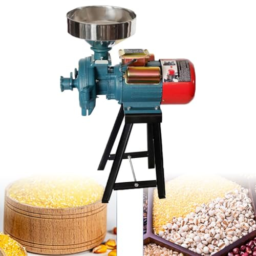 Macinino Elettrico Commerciale Macinino per Cereali Secchi Macinino/Smerigliatrice Miscelatore Elettrico Multifunzionale Indiano Macinacaffè Macchina per Mangime per Grano e Caffè con Imbuto
