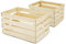 WUERMU Cassette in Legno di Pino, Set di 2, Stile Rustico, Disponibile in Naturale, Grigio, Marrone e Bianco (Naturale)
