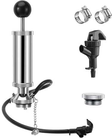 10,2 cm Gewindefass Pumpe, Wasserhahn, Mini-Fassspender, Mini-Bierfass-Growler Wasserhahn-Set | Tragbarer Picknick-Bierhahn für Hausbar, Party-Bier-Handpumpe mit Bierschlauch, 2 Bierhahn und 2 Schlauchschellen