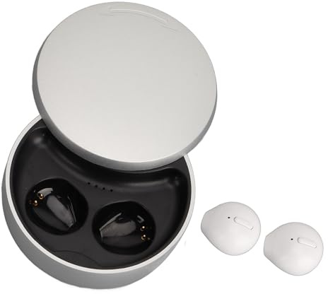 ciciglow Piccoli Auricolari Bluetooth, Auricolari Wireless con Cancellazione del Rumore Auricolare Bluetooth Bluetooth 5.1 Piccole Cuffie per Sport da Lavoro (WHITE)