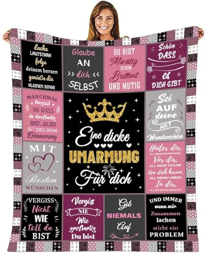 HYDDHQ Geschenke für Freundin, Umarmung Decke Geschenk Freundin Geburtstag, Beste Freundin Geschenke, Geschenke für Freundin Frau Frauen Schwester Kollegin und Mutter zum Geburtstag Weihnachten