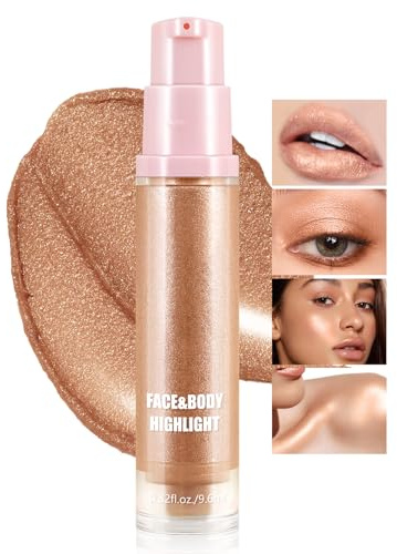 Boobeen Liquide Illuminateur de Lumière, Crème scintillante liquide pour le visage et le corps, Maquillage éclaircissant liquide imperméable à l'aspect naturel