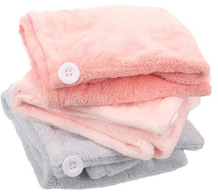 MOTHNUR 3stücke Haartrockenhaube Aus Korallenfleece Schnelltrocknend Hohe Wasseraufnahme Für Dusche Und Reisen Bequemer Gebrauch Zu Hause Fitnessstudio