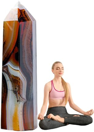 Varita de , de meditación energética, hecha a mano, gema decorativa natural pulida para ritual
