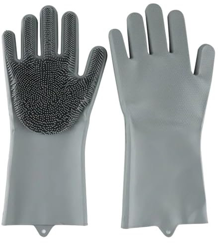 Guantes De Limpieza Guantes for lavar platos de silicona for uso doméstico, guantes for limpieza de cocina, lavado de ropa, guantes de baño, Herramientas de limpieza, 3 uds. Para Uso DoméStico(Gray)