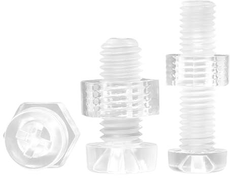 Qrity 20 Pezzi Viti Bulloni e Dadi Kit M4x10mm Viti a Croce, M4 Dadi Esagonali, Plastica Acrilica Trasparente, per Macchinari, Elettronica