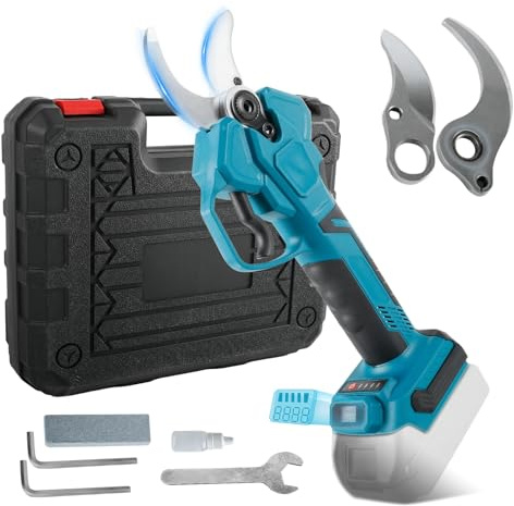 Akku Astschere Elektrische Gartenschere 50mm kompatibel mit Makita 18V Akku Drahtlose mit LCD Anzeige Obstbaumschere von Baumzweige, Blumen (ohne Batterie)