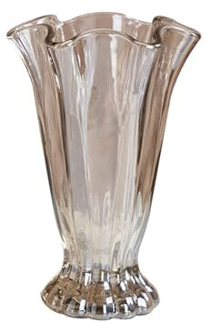 Nzzkoides Jarrón De Cristal De Vidrio para Flores, Jarrón De Diseño De Pétalos De 23 Cm, Jarrón Engrosado para Hierba De Pampa, Tulipanes, Orquídeas, Rosas, Flores Secas(Color:c)
