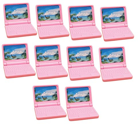 Milisten 10pcs Mini Laptop Dollhouse Accessories Simulation Computer Models for Playsets Lightweight and Easy to Store for Creative Dollhouse Decoration