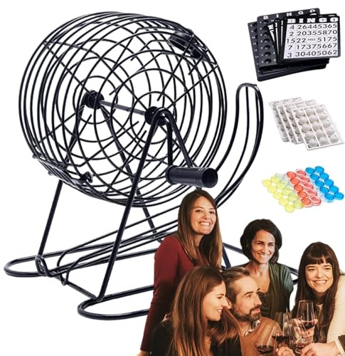 Bingo Lottery Machine – Deluxe Manual Bingo Cage mit drehbarem Griff | hochfestes Brettspiel für Familienspaß, Spieleabende, Feiern, Klassenzimmer und Intratten