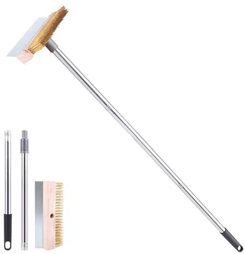 Long Handle Pizza Stone Brush Pizza Oven Brush With Copper Wire Bristles For Easy Cleaning Of All Types Of Ovens