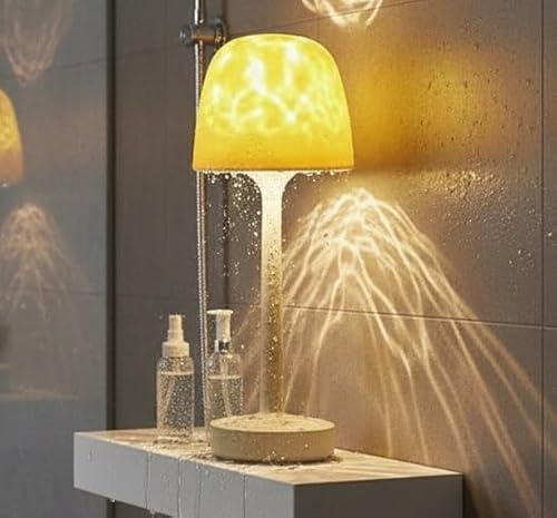 Nzkeuf Water Ripple LED Table Lamp, 3-in-1 Mood Light & Desk Lamp & Night Light, 16-Colour & 3-Color Temperatures Water Ripple Light with Remote Control, Multi-Scenario Projector Light & Room Decor