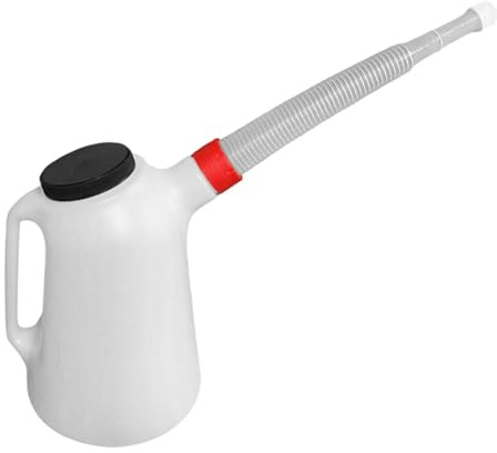 BaotyJie Jarra Medidora de Aceite Recipiente Aceitera Dispensador con Tapa Y Mango Ergonómico de PP Apto para Aceites Automotrices Adecuado para Autos Motos Ba, 2l 15cmx15cm