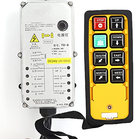 Generic Durable Hoist Crane Lift Controller: Industrial Grade 3-Proof Electric Remote Control YU-6A - Suitable for Coal Mining Equipment, Concrete Pumps (DC24V)