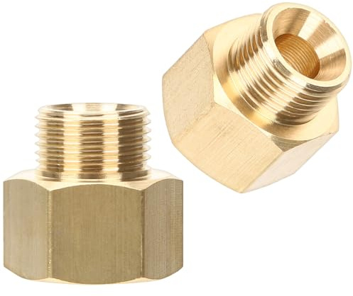 Homoyoyo Acoplamiento Reductor 2 Piezas Adaptador de Propano 3/8 Interior a 9/16 Exterior para Conexión de Mangueras en Plancha Camping Gas y Cocinas Gas