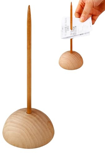 Porta Recibos de Escritorio - 19x6 cm Soporte de ?, Soportes para Tickets, Organizador de Facturas de Madera Maciza para Restaurante, Oficina & Café, Orden de Papel para Recibos, Menús y Notas d
