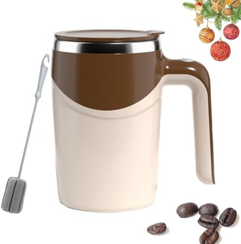 Tasse à café magnétique automatique avec couvercle, tasse à café électrique rechargeable en acier inoxydable auto-mélangeur, tasse à mélanger pour café, lait (café)