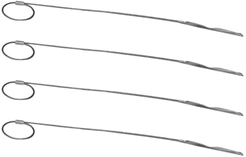GLEAVI Lot de 4 Brochettes pour Barbecue en Acier Inoxydable 28,5 Cm, Brochettes Réutilisables Flexibles et Pliables, Ustensiles de Grillades Robustes pour Viande et Légumes en Extérieur