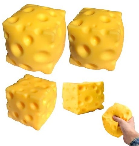 Käse Spielzeug Stressball Antistressball Realistische Käseform Butter Squishy Anti Stress Spielzeug Realistische Käselöcher Käseform Lustiges Fake Food Cheese Geburtstagsparty Geschenk (8 Größen)