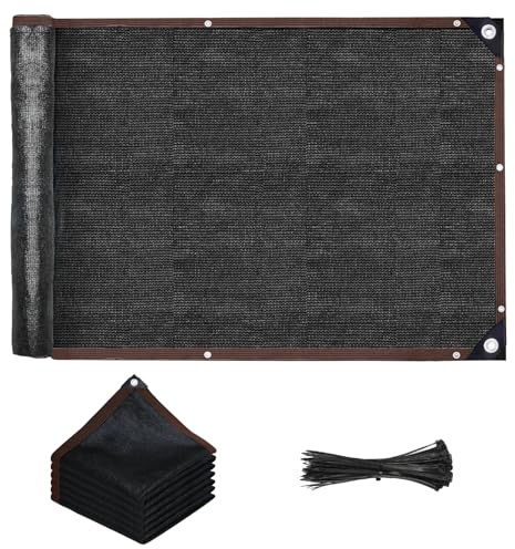 Garden Privacy Netting 2 x 5m，Garden Netting UV-Resistant Tear-Resistant 90% HDPE Outdoor Privacy Screening Shade Net with Ties for Balcony, Pool, Garden(Black)