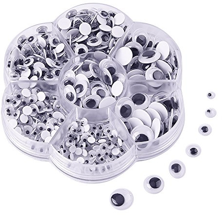 KUUQA 500 Pieces Mixed Wiggle Googly Eyes Self Adhesive Googly Eyes DIY Scrapbooking Crafts