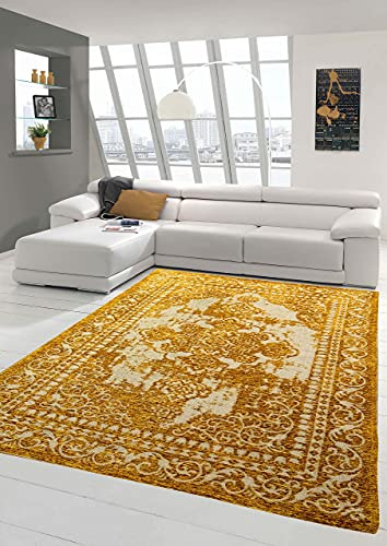 Matta dröm orientalisk matta retro guld silver lättskött 80 x 150 cm