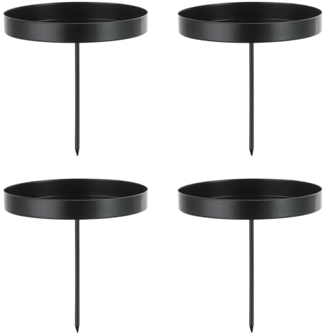 Romadedi Kerzenhalter Adventskranz Stumpenkerzen Schwarz 8cm - 4er Set Advent Kerzenständer ohne Dorn Adventsteller Kranz zum Stecken für Kerzen Weihnachten Deko Tischdeko