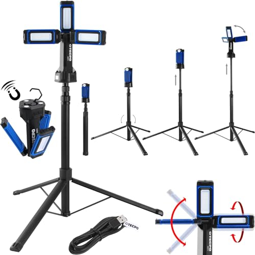 TECPO Compact Connect LED Baustrahler 4000 Lumen Kabellos Akku Arbeitsstrahler