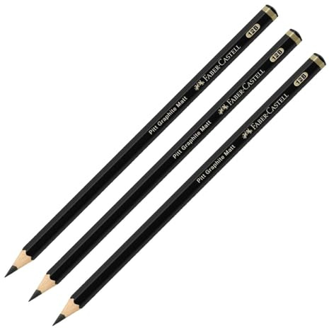 Faber-Castell 115212 - Bleistift Pitt Graphite Matt, Mine 12B, 1 Stück (Packung mit 3)