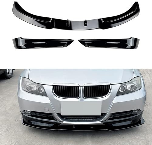 APARC Auto Frontlippe Frontspoiler für BMW 3 Series E90 E91 320i 325i 2005-2008, Frontstoßstange Splitter Spoiler Diffusor Protector Car Zubehör,A/Black