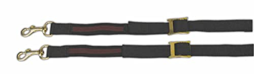 Amesbichler Reitsport Ausbinder Nylon Ausbindezügel - Nylon Ausbinder mit elastischen Einsätzen braun B Wahl