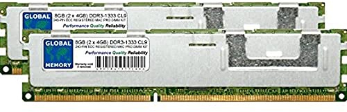 8GB (2 x 4GB) DDR3 1333MHz PC3-10600 240-PIN ECC REGISTRADO DIMM (RDIMM) Memoria RAM Kit para Apple Mac Pro (Mediados 2010-2012)