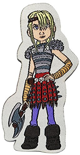alles-meine.de GmbH Bügelbild - Dragons - Astrid Hofferson - 4,8 cm * 8,8 cm - Aufnäher Applikation - Drachenzähmen leicht gemacht - gewebter Flicken - Hicks - Jungen/Drach..