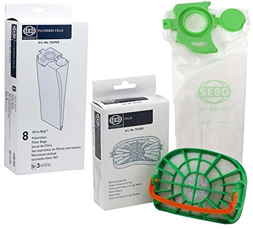 SEBO Felix & Dart 1 2 Genuine Vacuum Cleaner Bags & Motor Filter Set