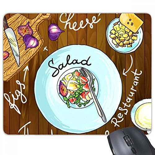 beatChong Salad Cheese Figs France Restaurant Rectangle Non-Slip Rubber Mousepad Game Mouse Pad Gift