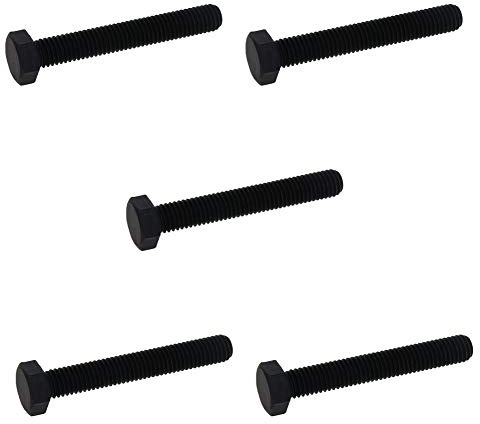 MroMax Sechskantschrauben, M8 x 90 mm, Karbonstahl, rostfrei, metrisch, Vollgewinde, Ersatzschraube, schwarz, 5 Stück