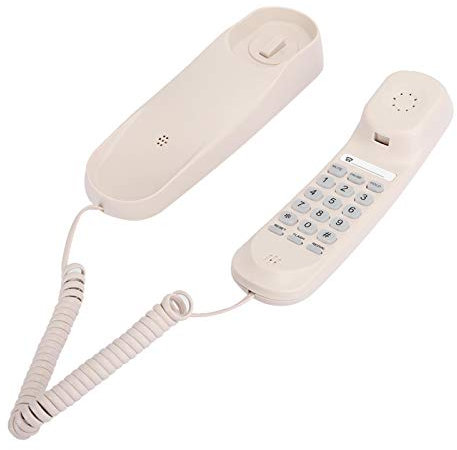 Socobeta Telefono Fisso con Filo Telefono per Uso Domestico Telefono Fisso Telefono da Parete Doppio Scopo per Hotel Camera familiare Ascensore Bagno Beige