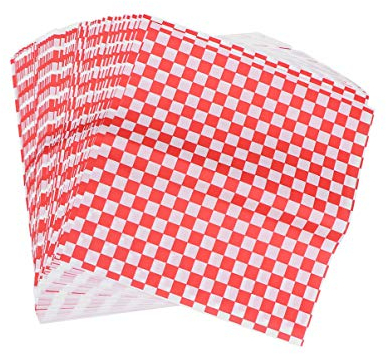 Cabilock 100blätter Papierblätter Für Lebensmittelverpackung Kariertes Einlegepapier Beschichtetes Sandwichpapier Ca Rot Und Weiß Und Fettabweisend Für Dosen Oder Teller